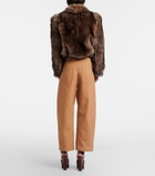 Chloé Cropped barrel-leg pants