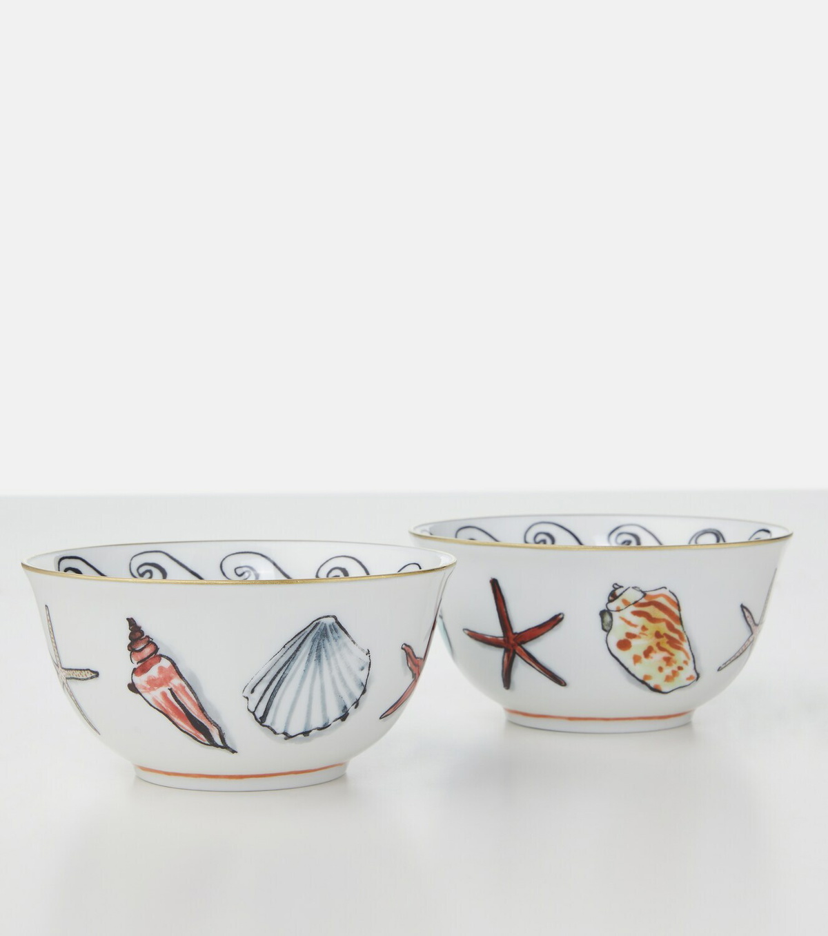 Ginori 1735 Il Viaggio di Nettuno Small set of 2 porcelain bowls by Luke Edward Hall