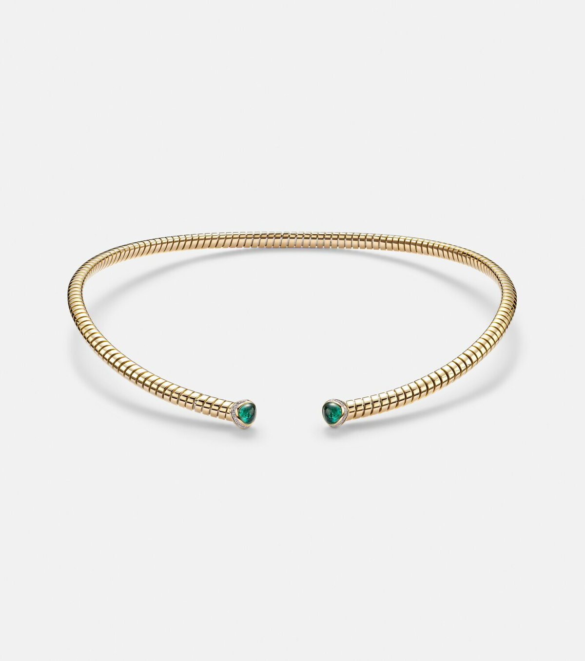 Marina B 18kt yellow gold necklace with emeralds and diamonds