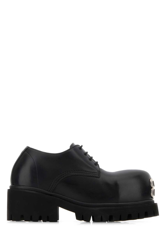 Photo: Balenciaga Black Leather Stomper Lace-up Shoes