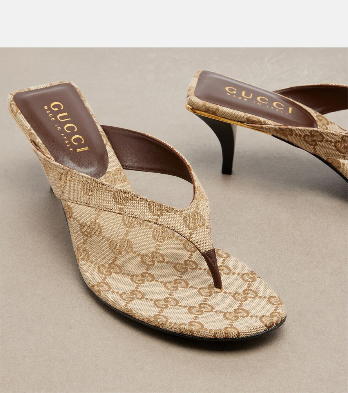 Gucci Vittoria GG canvas thong sandals