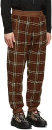 Burberry Brown Vintage Check Fleece Lounge Pants