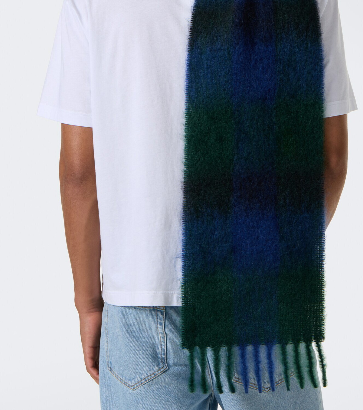 The Row Creana checked mohair and wool scarf
