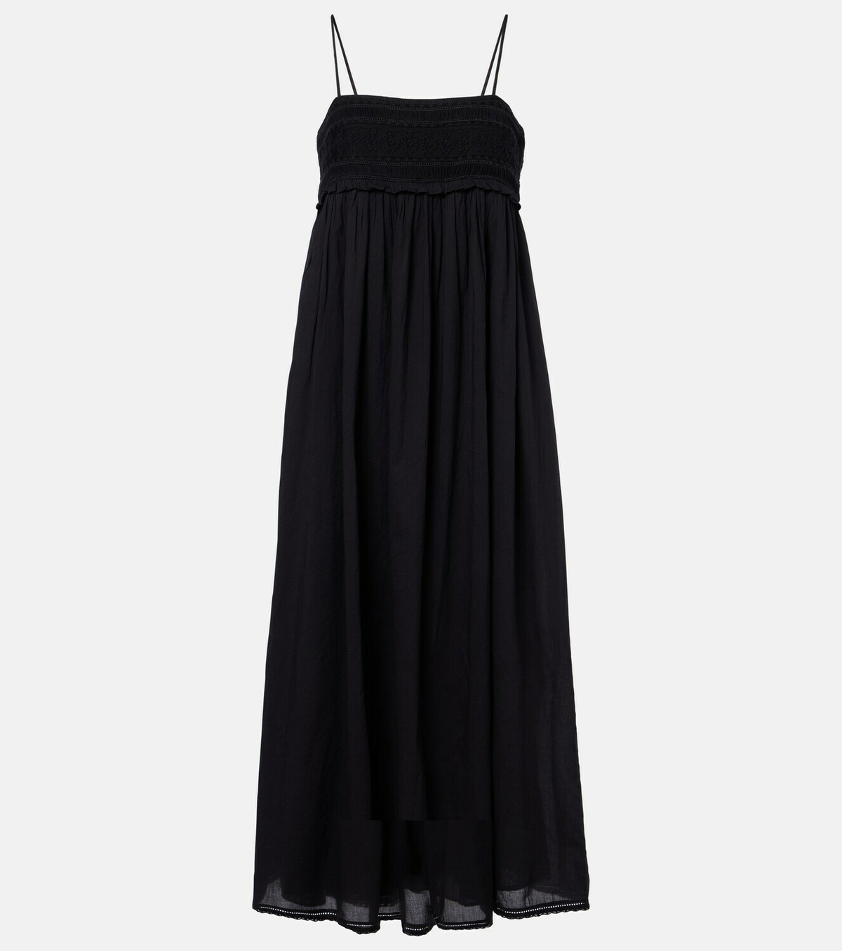 Posse Danielle lace-trimmed cotton midi dress