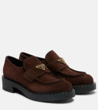 Prada Chocolate suede loafers