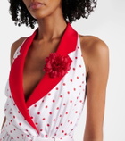 Rodarte Polka-dot belted silk twill midi dress