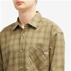 Polar Skate Co. Men's Mitchell Check Flannel Shirt in Green/Beige