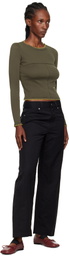 Eckhaus Latta Gray Lapped Baby Crewneck T-shirt