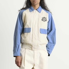 Drôle de Monsieur Men's Sport Nylon Bomber Jacket in Off White