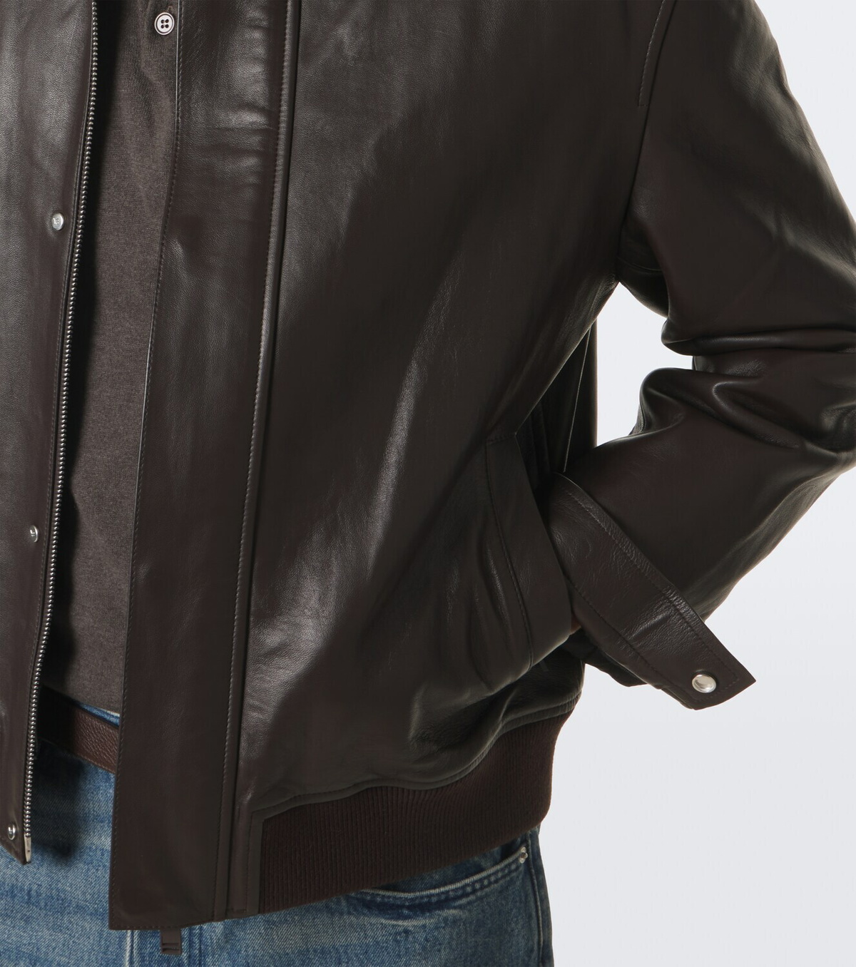 Yves Salomon Leather blouson jacket