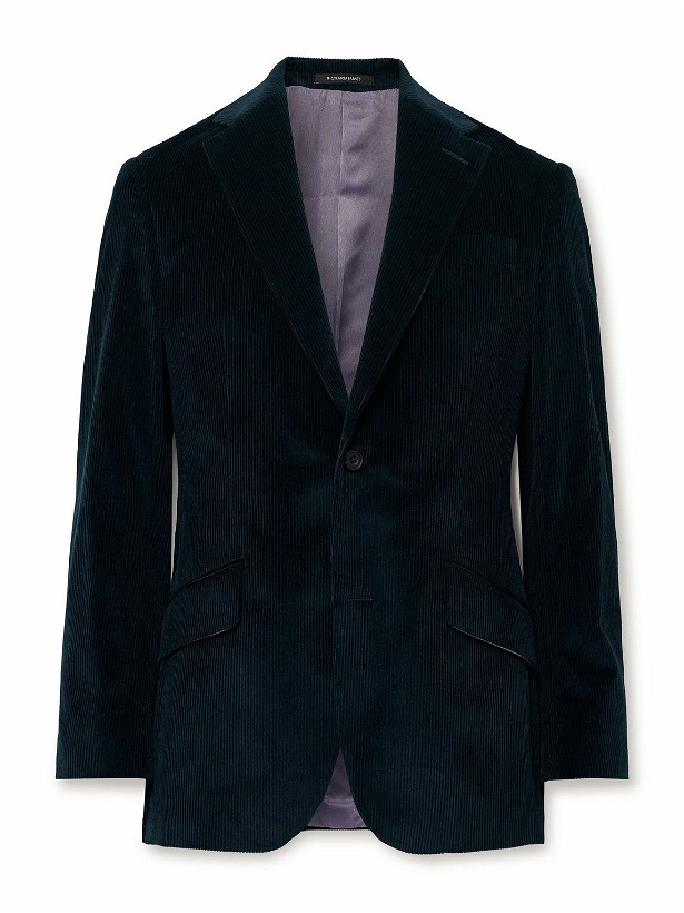 Photo: Richard James - Slim-Fit Unstructured Cotton-Corduroy Suit Jacket - Blue