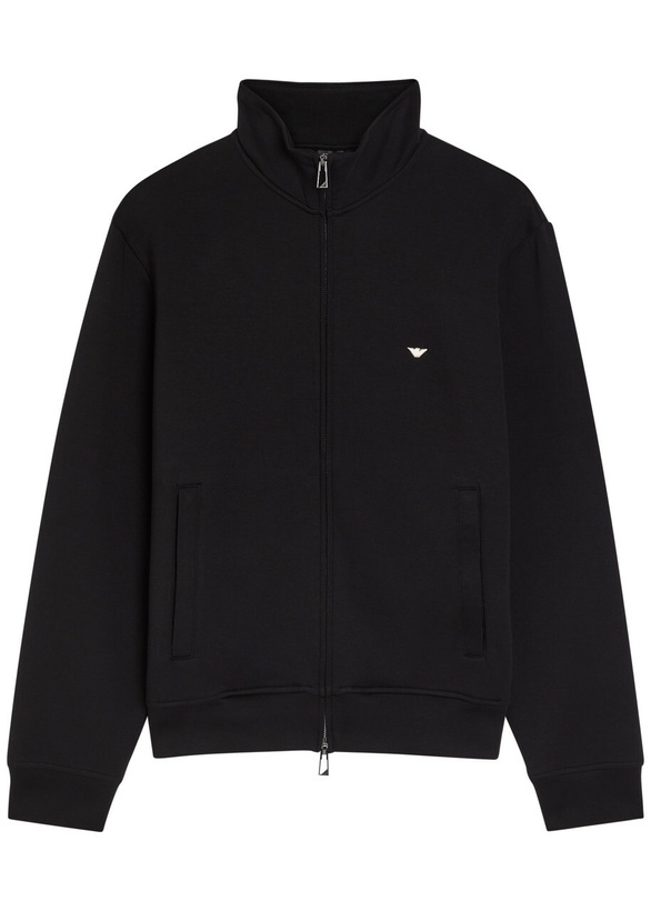 Photo: Emporio Armani Logo-embroidered Jersey Sweatshirt Black