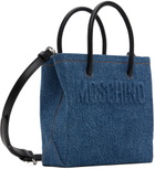 Moschino Blue Embossed Denim Bag