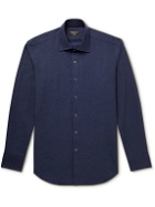 Emma Willis - Slim-Fit Brushed Cotton-Flannel Shirt - Blue