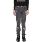 Givenchy Grey Destroyed Slim-Fit Jeans