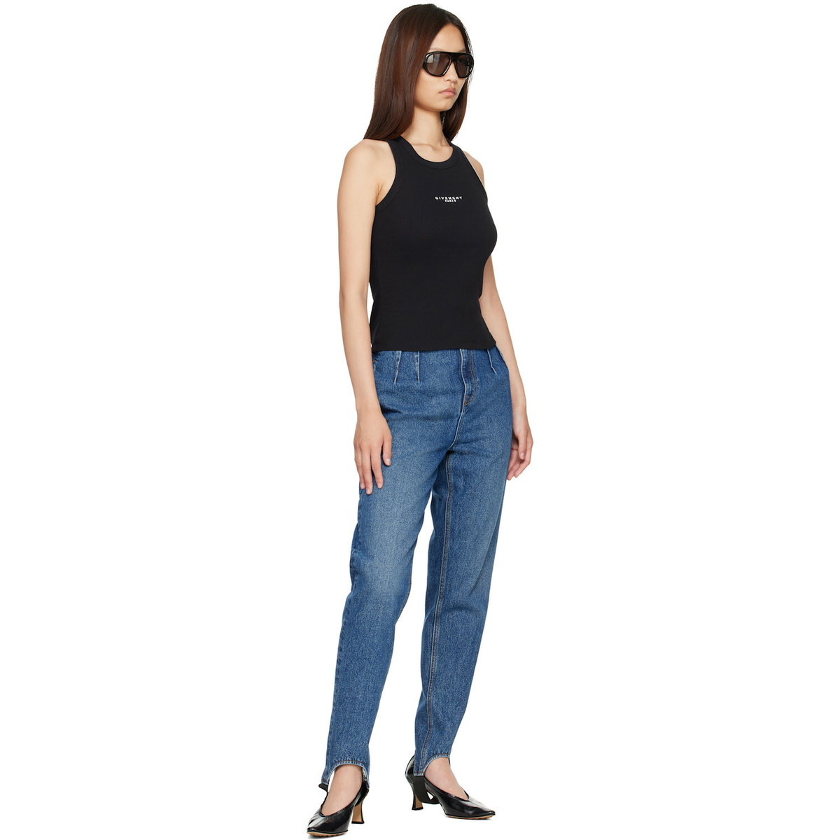 Givenchy Black Slim Fit 'Givenchy Paris' Tank Top