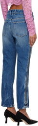 Rabanne Blue Zip Jeans