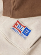 ERL - Logo-Appliquéd Distressed Two-Tone Cotton-Blend Jersey Hoodie - Brown