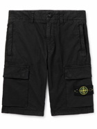 Stone Island Junior - Ages 6-8 Logo-Appliquéd Stretch-Cotton Canvas Cargo Shorts - Black