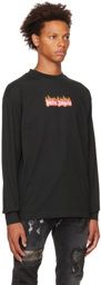 Palm Angels Black Burning Logo Classic Long Sleeve T-Shirt