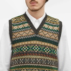 Drake's Men's Fair Isle Knitted Vest in Purple Multi