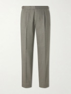 Mr P. - Straight-Leg Pleated Linen and Wool-Blend Suit Trousers - Green