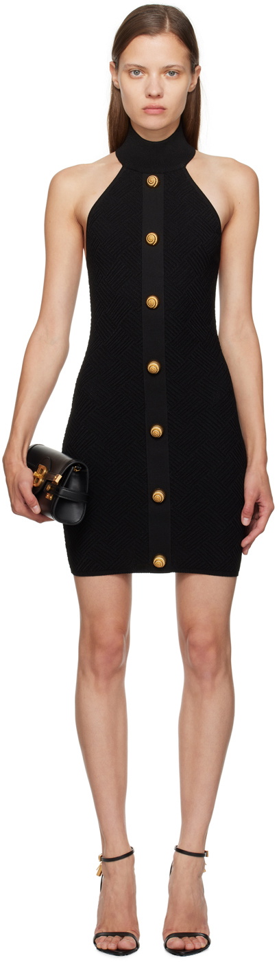 Balmain Black Halter Neck Minidress Balmain