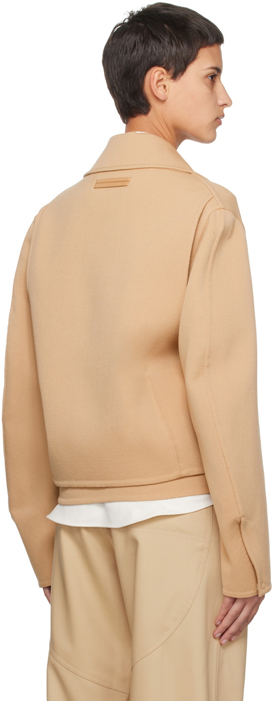 ZEGNA Beige Press-Stud Jacket