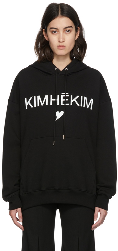 Photo: KIMHĒKIM Black Logo Heart Hoodie