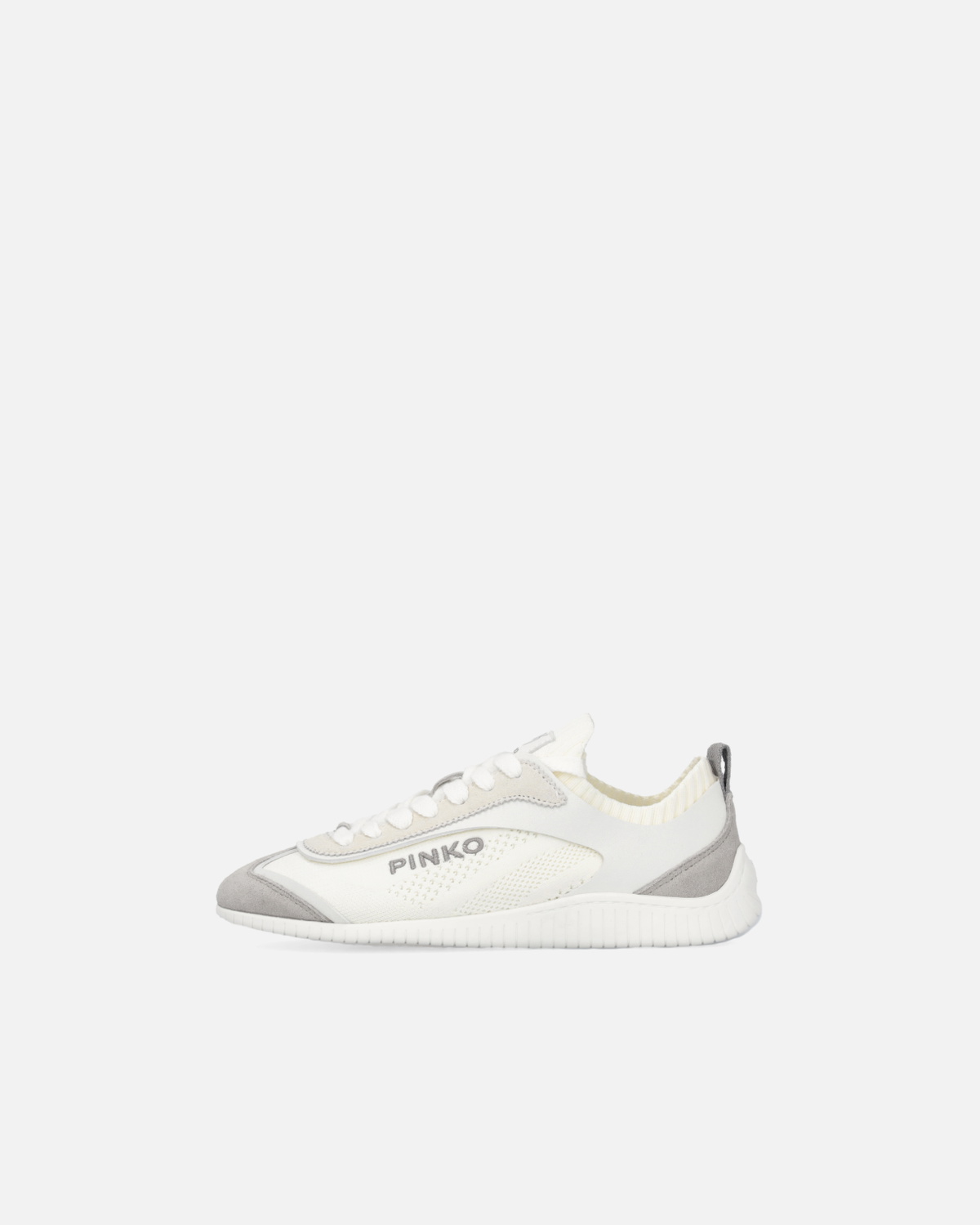 Pinko Lightweight Knit Fabric And Microfibre Sneakers Milk White