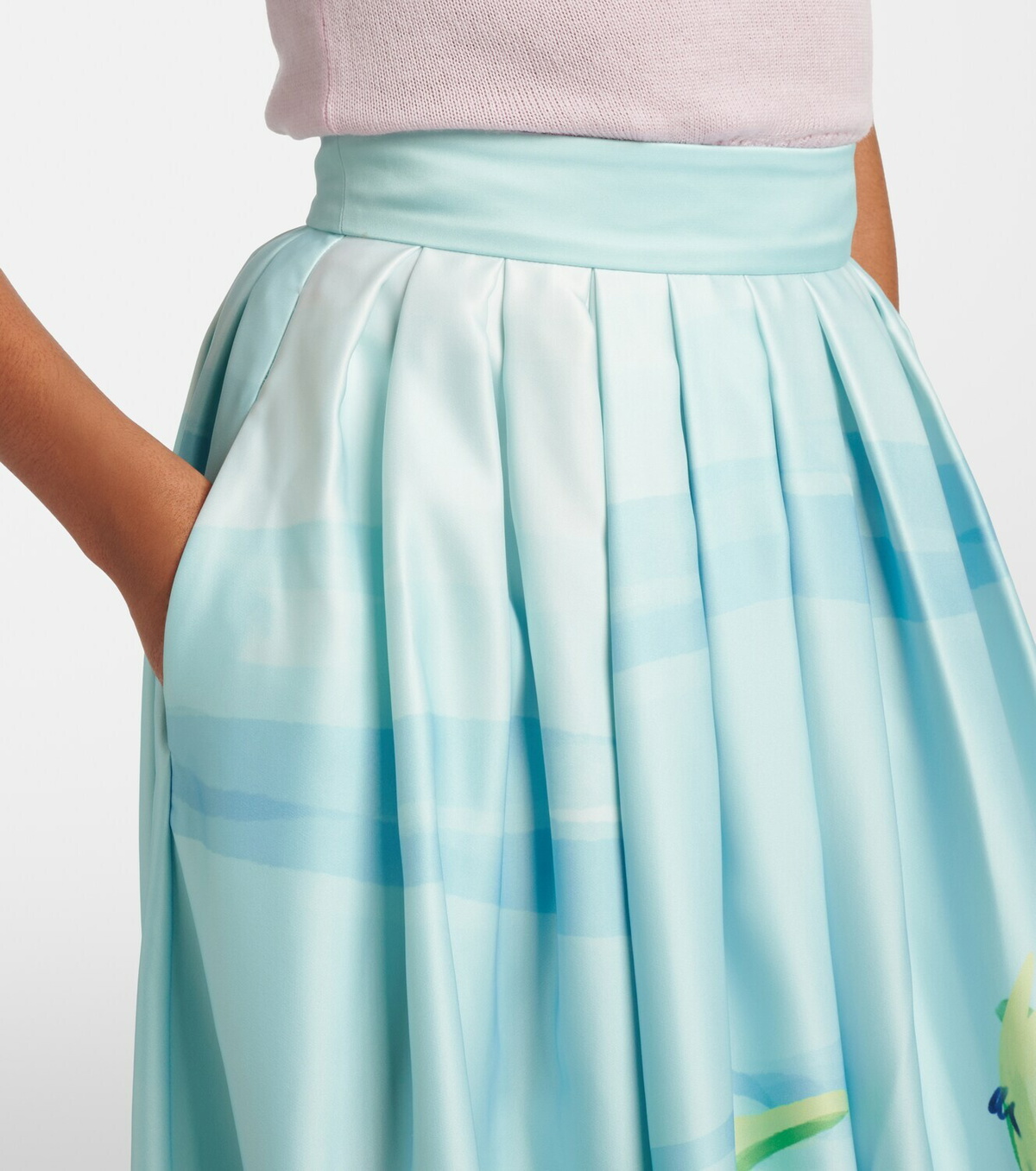 Leo Lin Printed satin maxi skirt