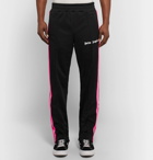 Palm Angels - Slim-Fit Logo-Print Striped Tech-Jersey Sweatpants - Men - Black