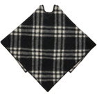 Burberry Black & White Check Wool Capelet Scarf