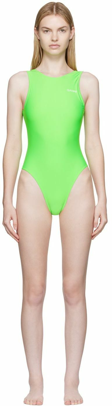 GANNI Green Sporty One-Piece Swimsuit GANNI