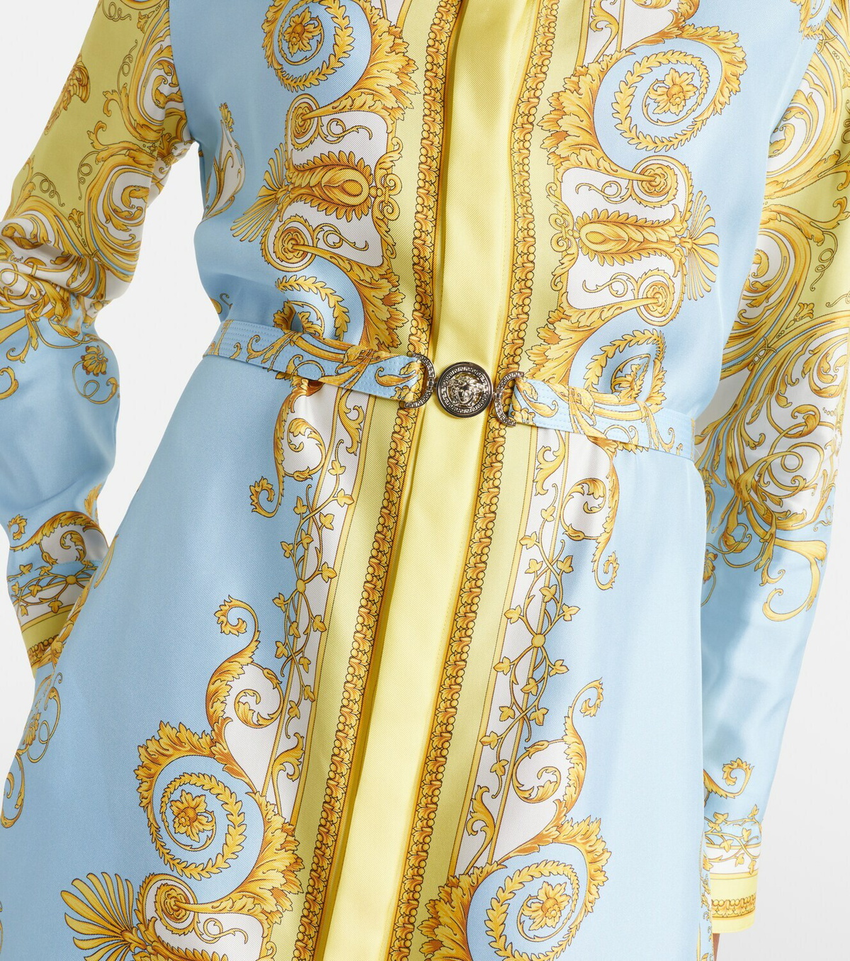 Versace Barocco silk twill midi dress