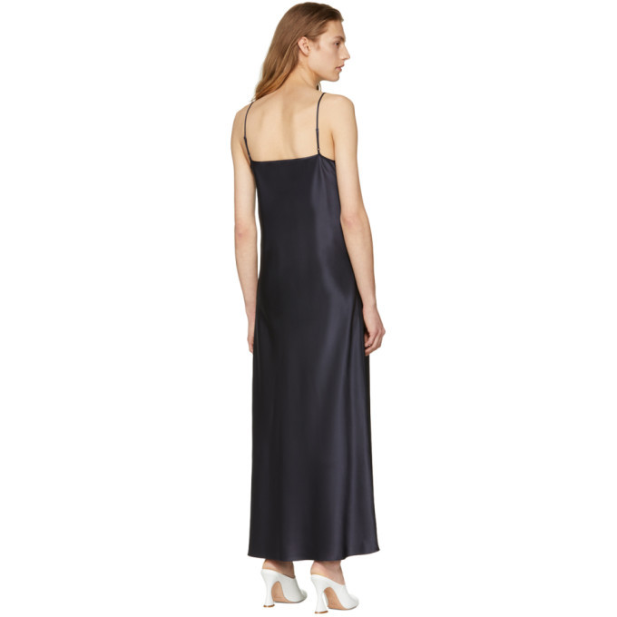 Joseph Navy Silk Satin Clea Dress Joseph