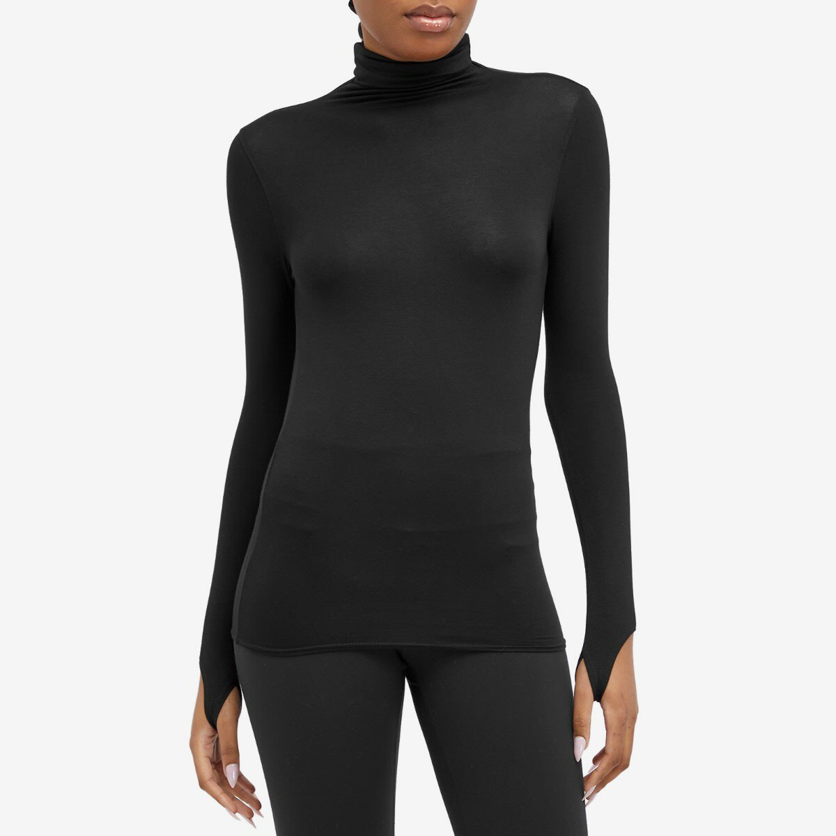 Joah Brown Women's Open Back Turtleneck Top in Black