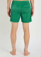 Stone Island Logo Crinkled Nylon Swim Shorts Dark Green