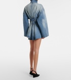 Alaïa Belted cotton denim romper