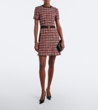 Versace Medusa belted wool-blend tweed minidress