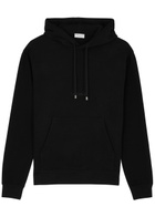 Saint Laurent Logo Hooded Cotton Sweatshirt Black