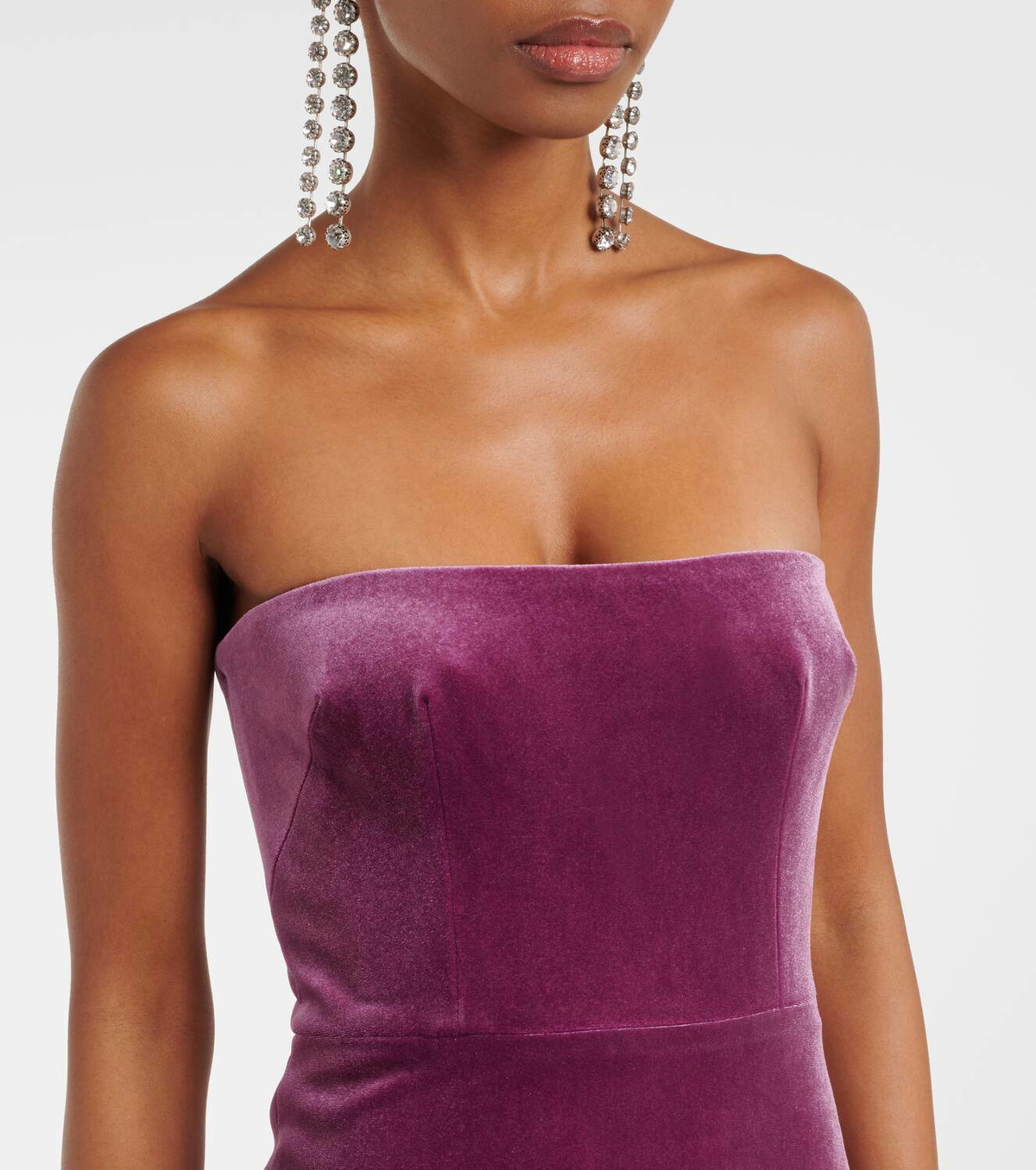 open lace back dress Alex Perry // Purple Darcy Strapless Dress  VSP Consignment
