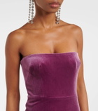 Alex Perry Strapless velvet midi dress
