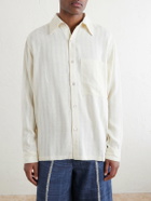 Kartik Research - Pataudi Striped Silk Shirt - White
