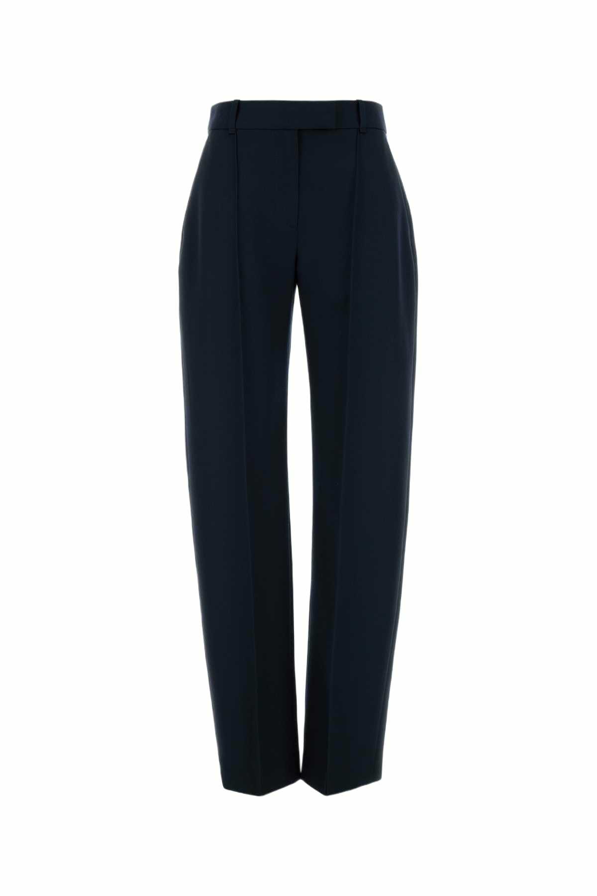 パンツ ALEXANDER MCQUEEN Navy Blue Wool Wide-Leg Pant Alexander McQueen Navy Wide-Leg Draped Trousers Alexander