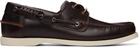 Hugo Brown Leather Lacing Detail Boat Shoes