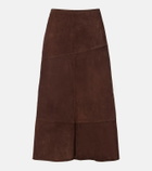 Yves Salomon Suede midi skirt