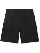 Jil Sander - Straight-Leg Pleated Wool-Gabardine Cargo Shorts - Black