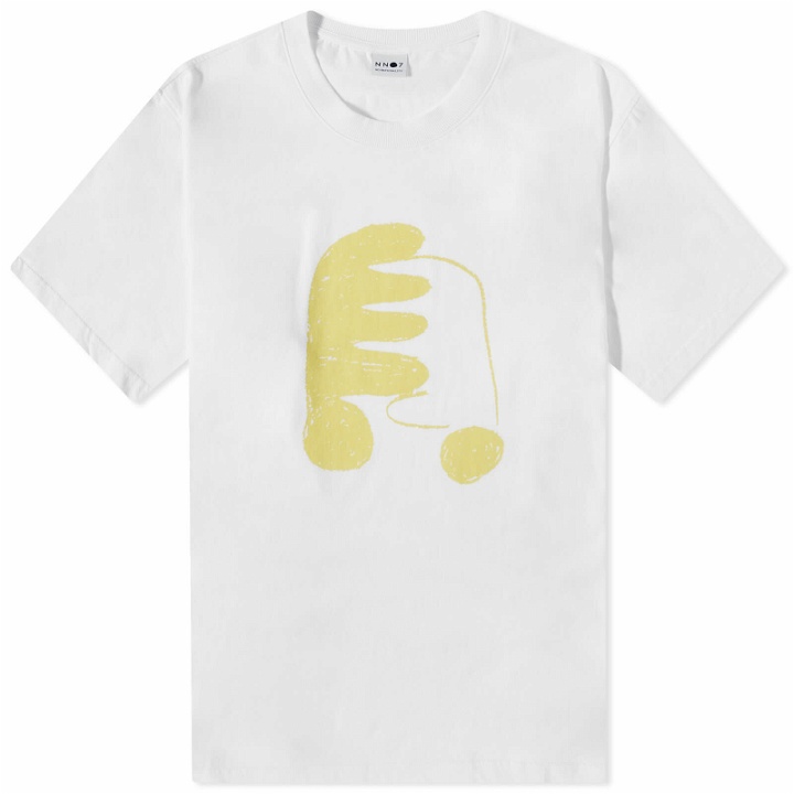 Photo: NN07 Men's Adam Print T-Shirt in White/Yellow