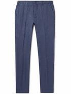 120% - Straight-Leg Linen Trousers - Blue